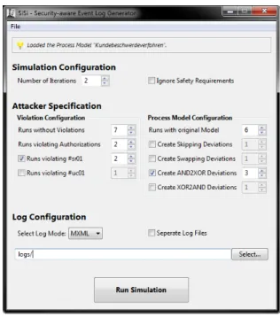 Fig. 2. Screenshot of the configuration panel.