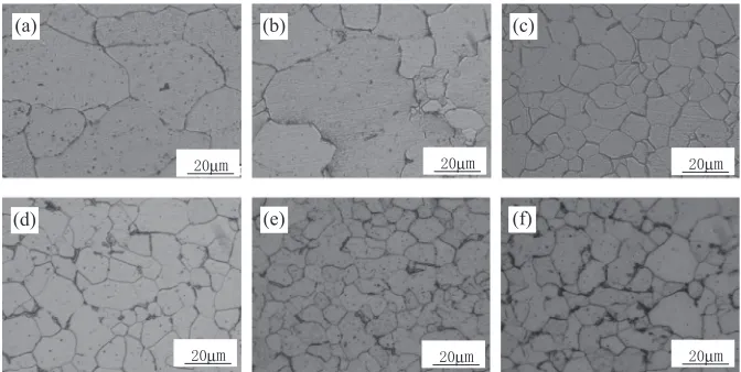 Fig. 1Low-magniﬁcation optical microstructures for the 08Al hot-rolled sheets coiled at different temperatures