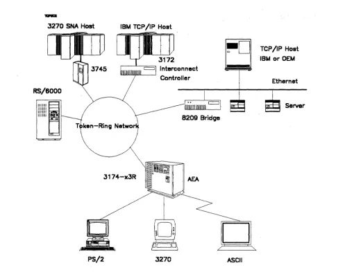 Figure 6. 3174 DSPU Configuration with 3174 TCPIIP Telnet Support 