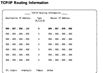 Figure 26. TCP/IP Routing Information 