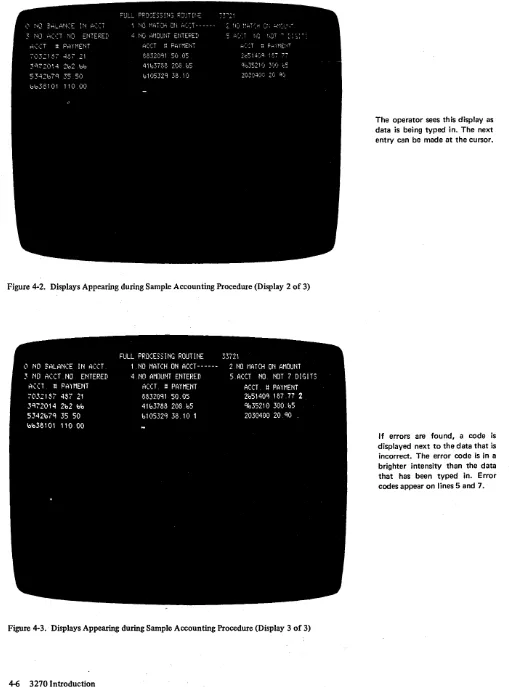 Figure 4-3. Displays Appearing during Sample Accounting Procedure (Display 3 of 3) 