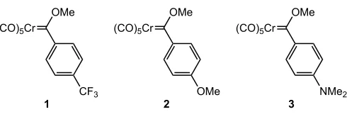 Figure 2.1 Synthesized Cr Fischer carbene complexes with para-substituted aryl groups