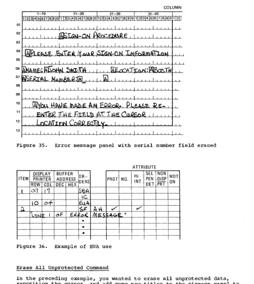 Figure 35. Error message panel with serial number field erased 