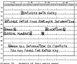 Figure 40. Data entry panel with entered data 