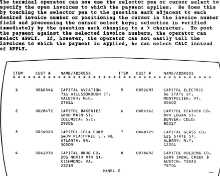 Figure 1. Panel 2, Shoving the Besults of a Search on a Customer lame 