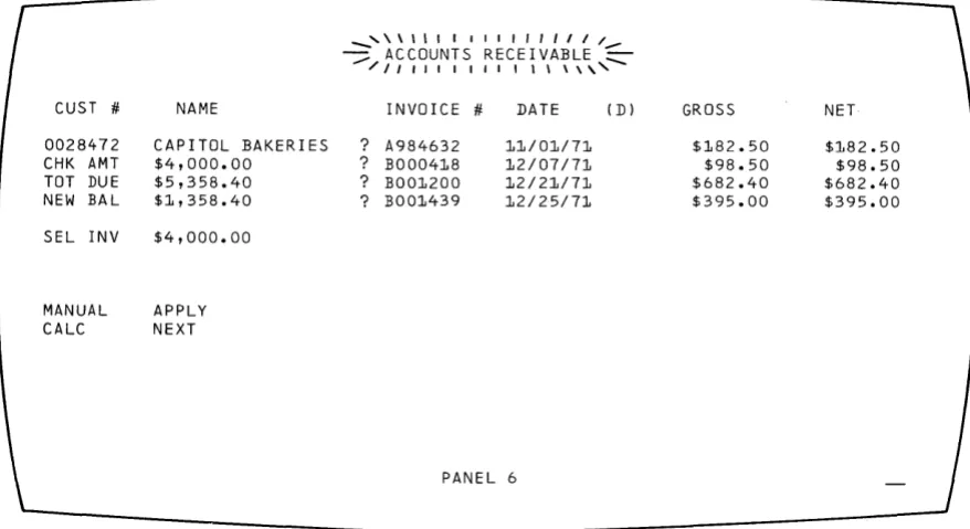 Figure 11. Panel 6, Showing New Balance after posting I