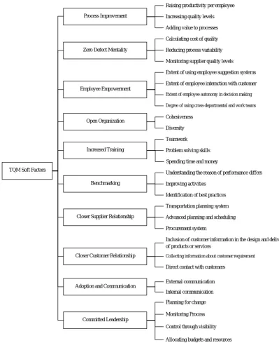 Figure 1. "The proposed framework of TQM soft factors". 