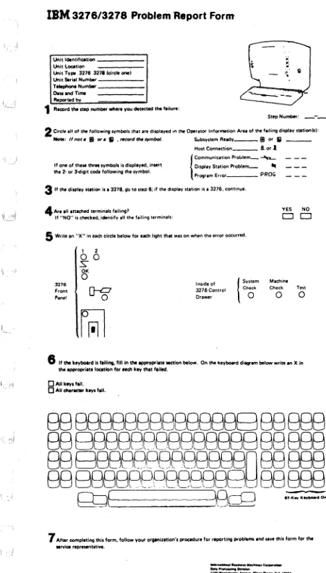 Figure 1-3. IBM 3276/3278 Problem Report Form 