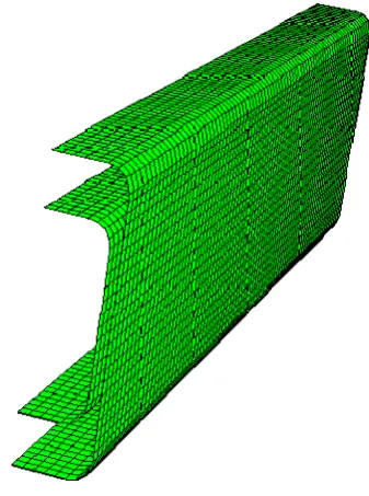 Figure 6: Finite element dicretisation of the RHS laminates 