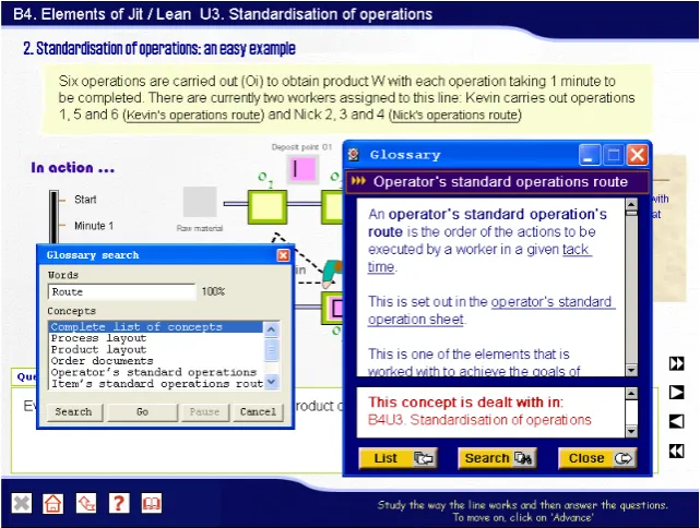 Figure 6. “Glossary of Concepts with search tool activated”.  