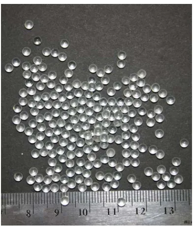 Figure 3.13. The glass spheres as used in the rheological experiments. The spheres have aspeciﬁc gravity of 2.52 and have an equivalent spherical particle diameter of