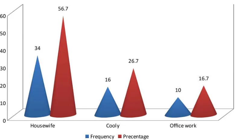 Figure 4 : Frequency and percentage distribution of occupation