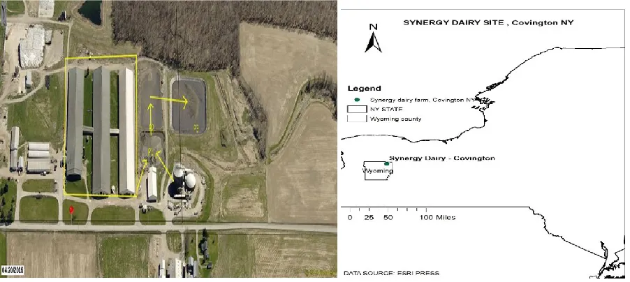 Figure 1.5 Field study area: Synergy Biogas Digester at Covington, NY 