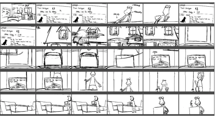 Figure 3 one draft of storyboard from 2nd story version 