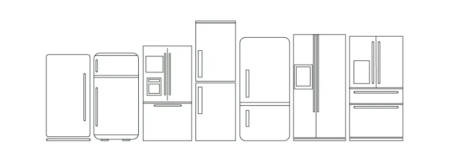 Figure 1: Different types of refrigerators  