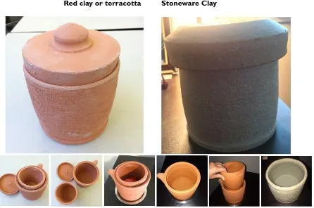 Figure 4: Mock-ups of red clay (terracotta) and stoneware clay respectively 