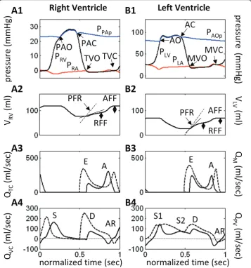 Figure 6 Model Waveforms for Pseudo-Normal Casewaveforms under. Model-generated pressure, volume and flow pseudo-normal conditions (PN = combined IR and R conditions)