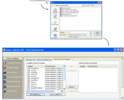 Figure 77. Selecting the Results file that contains external standards The Available External Standards list will be populated with the standards  from the selected file