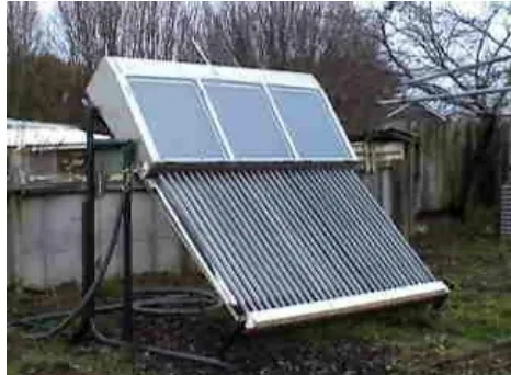 Figure 1. Evacuated-tubes-flat-plate-combined solar collector, testing prototype. 