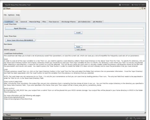 Figure 4 Screenshot of the Titan2d Java-based graphical user interface (GUI) available within the online Vhub environment