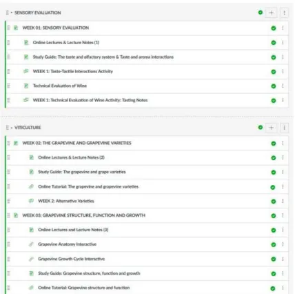 table on the course homepage enabled students to access the majority of FWS content in only 1-2 clicks (compared with the 3-4 clicks previously required in the Blackboard LMS)