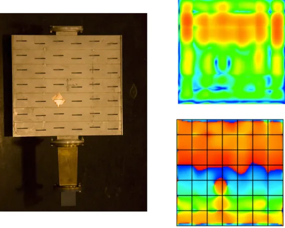 Fig. 4. Slotted waveguide array with an intentionally covered slot and a row-wise problem with the excitation