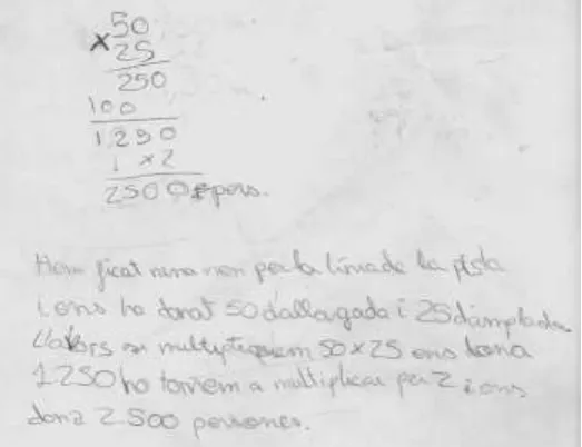 Figure 4: Example of the students’ work; each step equals a person.  These students’ work on the problem is detailed in the report they handed in and where an 