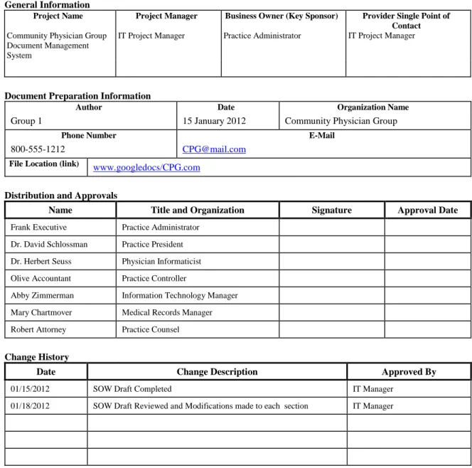Abby Zimmerman  Information Technology Manager  Mary Chartmover  Medical Records Manager  Robert Attorney  Practice Counsel 