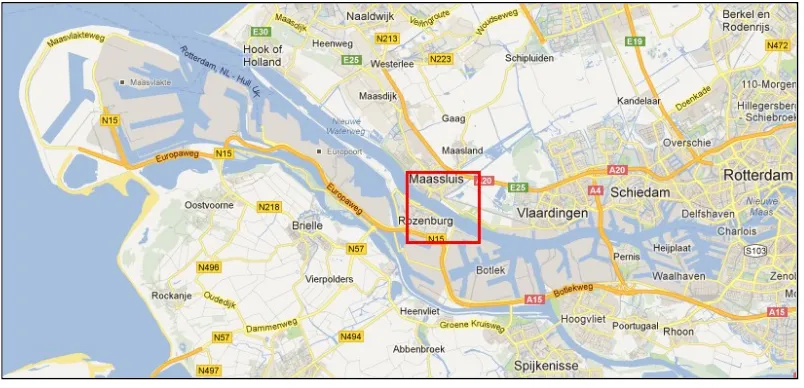 Fig.1 The studied area in the Port of Rotterdam 