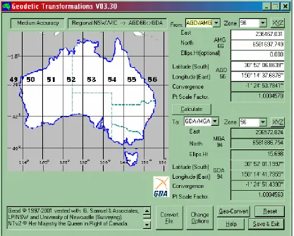 Figure 3.15: Geod Geodetic Transformations Program 