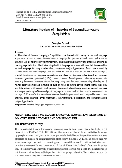 second language acquisition literature review