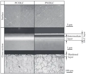 Fig. 2Features of the DLC layers and the microstructures.