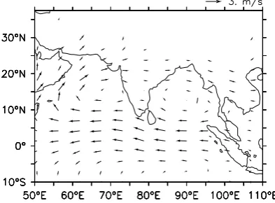 Fig. 13. Differences in June–September 850 hPa winds (m sthe period 2070–2000 (under RCP-8.5) compared to the historic pe-riod (1970–2000) for the ensemble mean of all 19 models under−1) forconsideration.