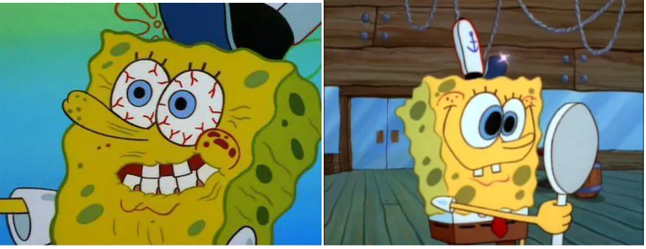 Fig. 8. (A) Tibbit,Paul,dir. still frame from―Employee ofthe Month.‖ SquarePants. Nickelodeon, 1999