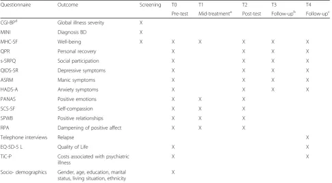 Table 2 Overview of study parameters and measurement points