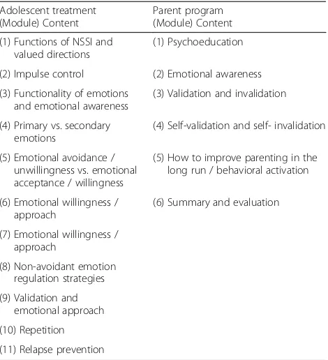 Table 2 An overview of the content of the online ERITA