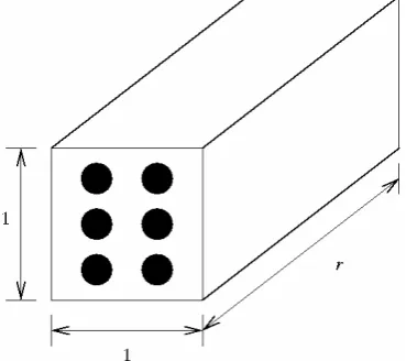 Figure 3: A non-symmetric die of size 1 x 1 x r.  Note that both 1 x 1 faces are labelled as a six