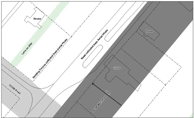 Figure 2.1 The Current DCDB against an Orthorectified Georeferenced Image 