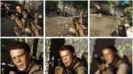 Figure 12: Illustration of the lack of fidelity in facial expression when viewed over distance in  Battlefield 4