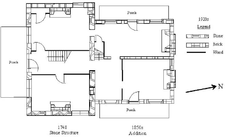 Figure 4: 1850s Addition and 1860s Renovations- First Floor Plan 