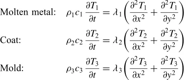 Fig. 2Heat conduction model and coordinate system.