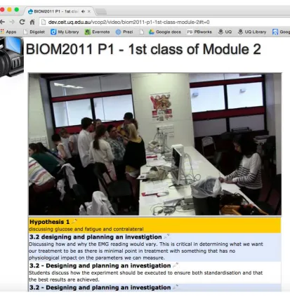 Figure 2. Examples of the annotations students added to the online video montage of their first class in module 2