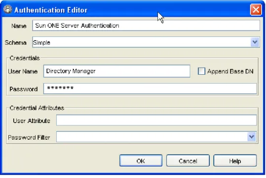 Figure 28: Example Authentication Definition  5  Click the [OK] button when you have completed the necessary fields