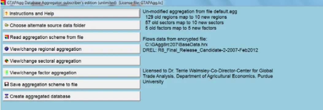 Figure 4. GTAPAgg Program 