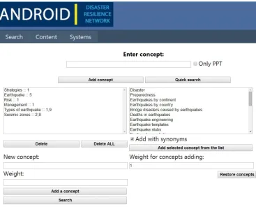 Fig. 1. User window of the Text Analytics for the Android Project 