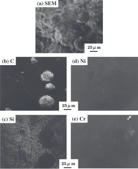 Fig. 9EPMA analysis in fractured surface after tensile test. Notes: 1)SUS304 insert-type welding