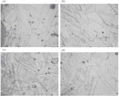 Fig. 7OM images of fracture surfaces of specimens deformed at different temperatures and strain rates: (a) 25°C, 1000s¹1; (b) 25°C,3200 s¹1; (c) 300°C, 3200 s¹1; and (d) ¹150°C, 3200 s¹1.