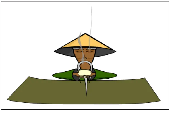Figure 1: An image from the computer simulation: the master taster.  In this game, players can only make one soup for each virtual day of the week; however, 