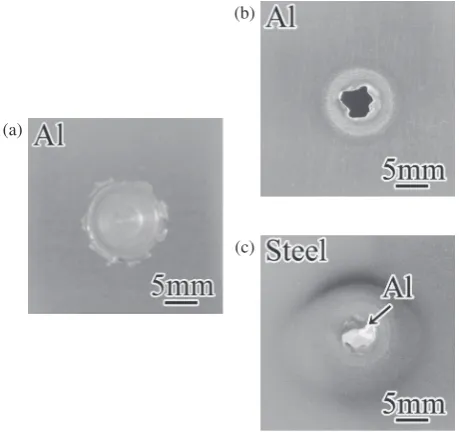 Fig. 5Macroscopic appearances. (a) Upper surface of the aluminum plateof the lap joint