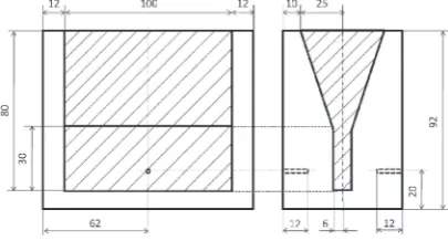 Fig. 1Dimension of copper mold with Y-block cavity shape.